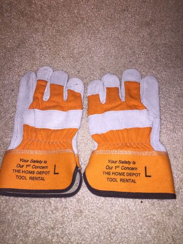 Home Depot Tool Rental Leather Work Gloves Size Large