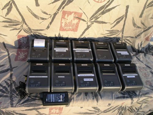 Lot of 10 epson mobilink tm-p60 bluetooth mobile receipt printers ps-10 chargers for sale