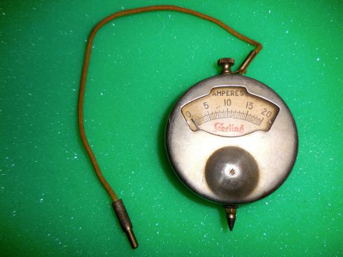 Vintage STERLING Chrome AMPERES Meter Tester - Made in USA - Patent 1916