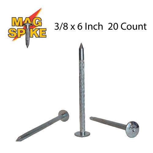 New mag spike 3/8 x 6 inch survey nail 20 count for sale
