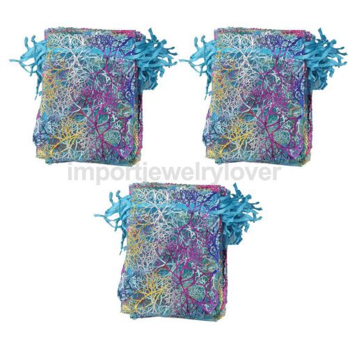 100Pc Coralline Wedding Organza Jewelry Holder Favor Pouch Gift Bag 12x9cm