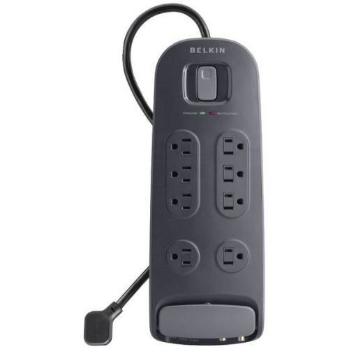 Belkin bv108230-06-blk 8-outlet surge protector w/telco/coax protection for sale