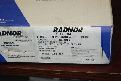 Radnor X60552-0208-022, E71T-1M, 33# Spool, .045&#034; Welding Wire, Flux Core New