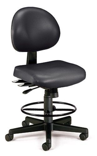 Anti-bacterial black vinyl medical office chair w/drafting stool - lab stool for sale