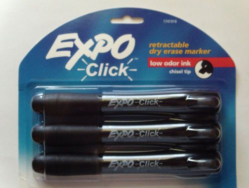 Expo Click Retractable Dry Erase Marker 3 pk Chisel Tip Low Odor Ink