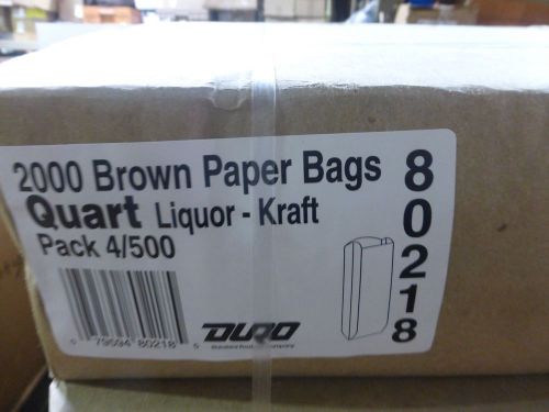 Kraft Brown Paper Quart Liquor Bags - Pack of 500- 80218