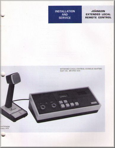 Johnson Service Manual EXTENDED LOCAL REMOTE CONTROL