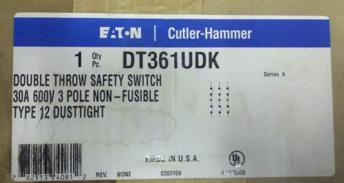 Cutler-hammer dt361ugk 30 amp double throw safety switch generator transfer for sale