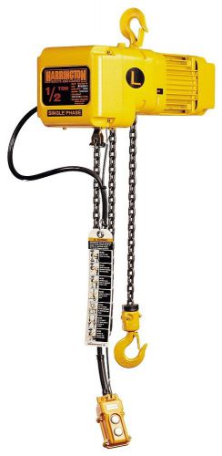 Harrington sner005l-20 electric chain hoist 20&#039; of lift 1/2 ton for sale
