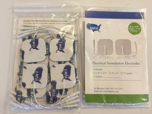 NEW! 16 EMSI Factory Sealed 1.5&#034; x 1.5&#034; Electrical tens Stimulation Electrodes