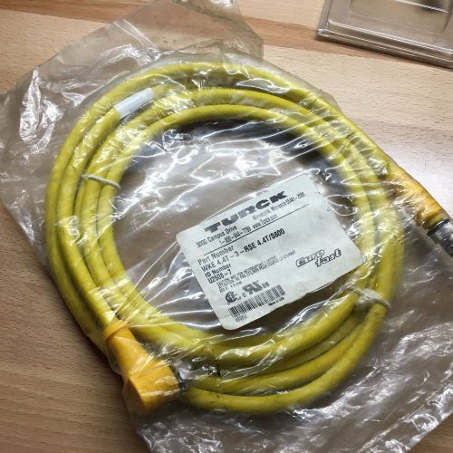 TURCK WKE 4.4T-3-RSE 4.4T/S600 MICRO 4POLE, FEMALE 90/ MALE ST, 3M  NEW