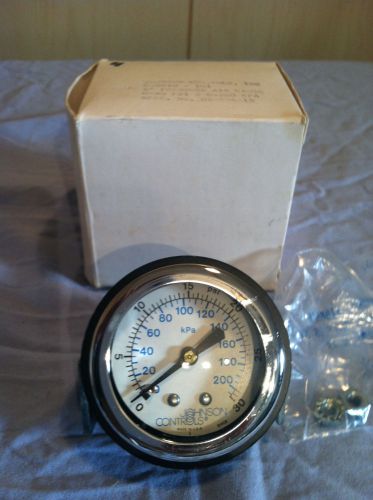 Johnson controls 2&#034; pressure gauge 0-30 psi /  0-200 kpa  1/4&#034; conn. for sale