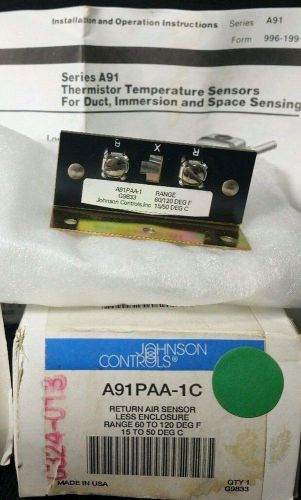 New Johnson Thermistor A91 60/120F Open Type Duct Sensor PAA1C A91PAA1C A91PAA-1