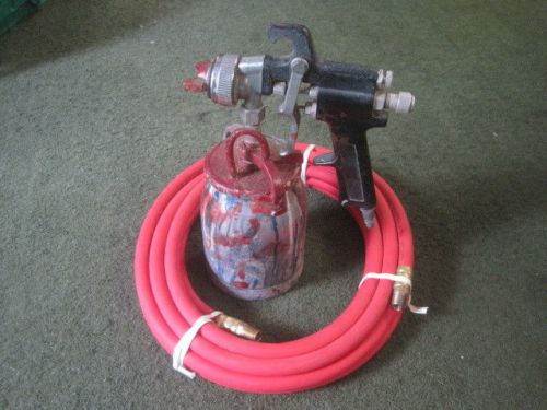 Air paint spray gun sprayer (unmarked) with 15&#034; new 300psi air hose for sale