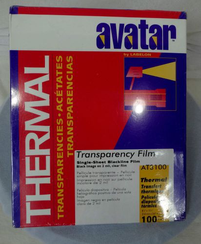 Avatar Thermal Transparency Film 100 Sheets AT3100 2mil 8.5 X 10.5 New In Packag