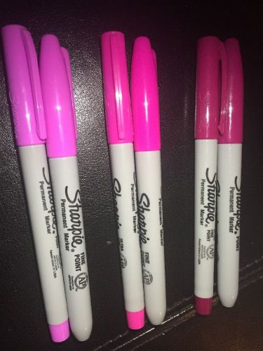 Set Of 6 Pink Sharpies