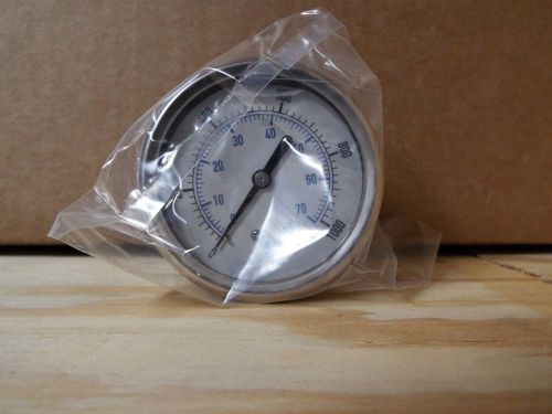 0-1000 psi/bar 2.5&#034; stainless brass center back mount pressure gauge for sale