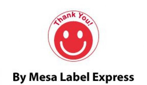 Mesa Label Express? 1.5&#034; Circle - Thank You Shipping Labels (500 per Roll)