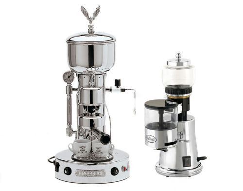 Elektra semiautomatica microcasa machine + grinder msc chrome espresso set 110v for sale