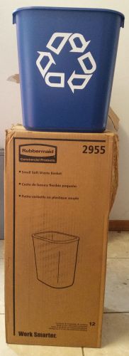 RUBBERMAID SMALL SOFT WASTE BASKET (BLUE) RECYCLE (3) GAL