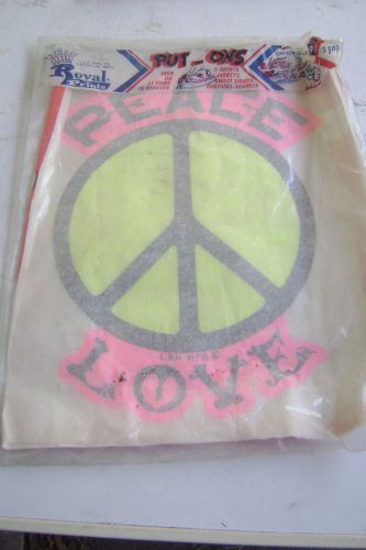Vintage PEACE LOVE symbol day-glo nos sealed never opened Iron On transfer
