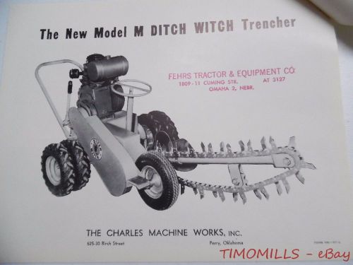 1957 ditch witch model m trencher catalog brochure charles machine works vintage for sale