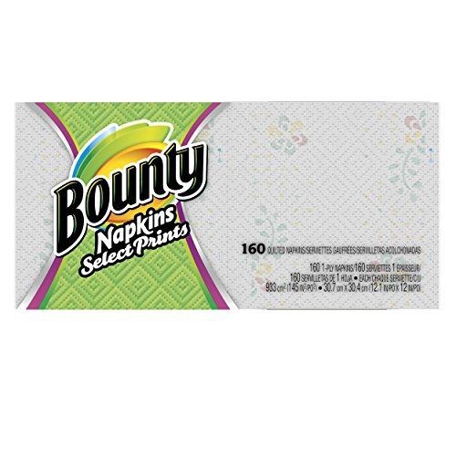 Bounty Napkins with Select Prints, 160 Count (Pack of 16) (Packaging may vary)