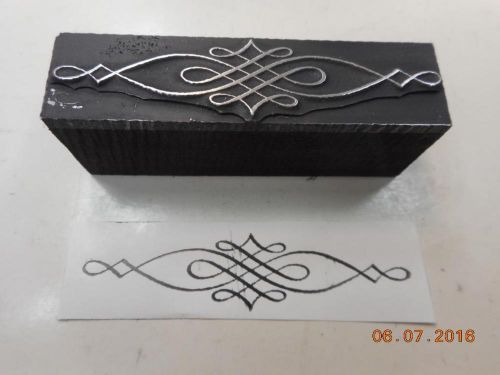 Letterpress Printing Block, Civilite Scroll Ornament, Type Cut