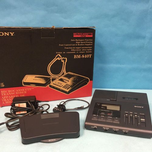 Sony Microcassette Transcriber BM-840 with Foot Pedal &amp; AC Adapter