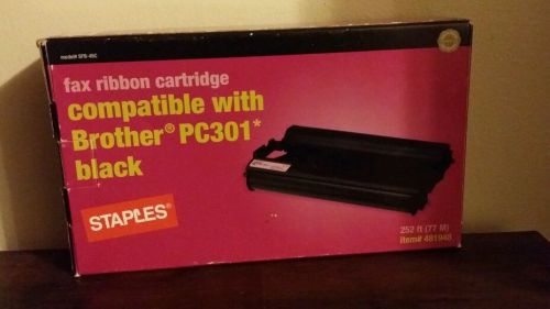 Staples Fax ribbon Cartridge Compatible with Brother PC301 black