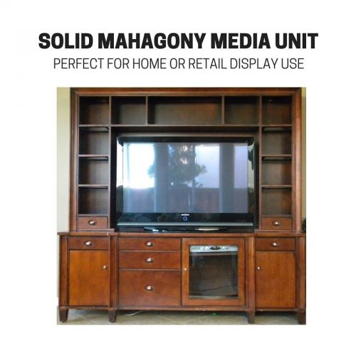 Retail display unit | entertainment unit solid mahogany with lighting for sale