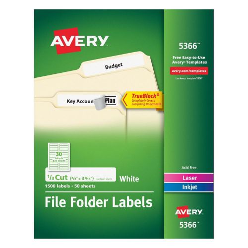 Avery File Folder Labels for Laser and Ink Jet Printers with TrueBlock Techno...