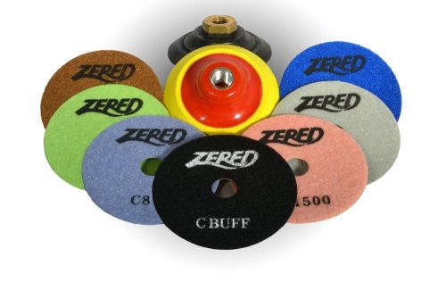 Zered 4&#034; premium diamond dry polishing pad set granite /marble tool-polish stone for sale