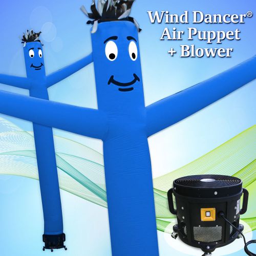 20&#039; blue wind dancer air puppet sky wavy man dancing inflatable tube + blower for sale