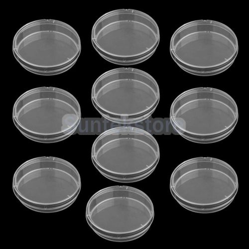 10Pc Sterile Plastic Petri Dishes Bacteria Yeast LB Plates Culture Dish 50mm