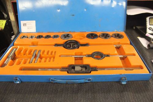 15 pc tap and die  sae coarse thread  set excel up to 1&#034; metal box for sale