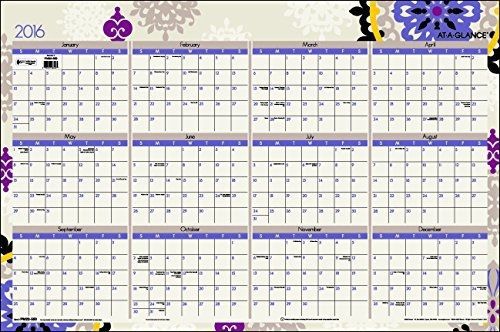 At-A-Glance AT-A-GLANCE Wall Calendar, Yearly, Erasable, 24 x 36 Inches, Vienna