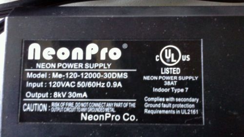 Neon Pro Power Supply  Me-120-12000-30DMS