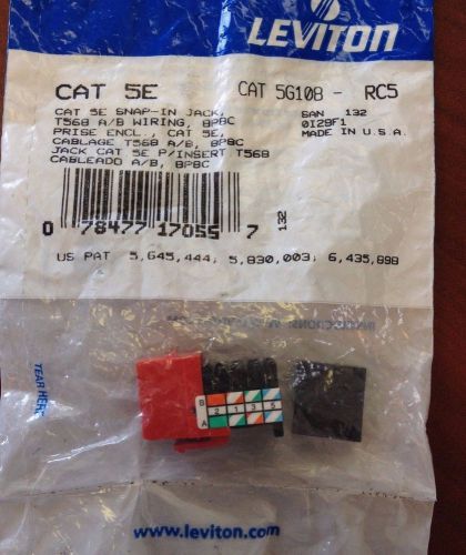 Leviton GigaMax CAT 5E Snap-In Connector Jack 5G108-RC5 RED 2 available NEW