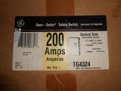 GE TG4324 SAFETY SWITCH 200 AMP 208Y/120 VOLT DISCONNECT