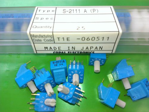 [10 pcs] copal s-2111a  rotary coded switch decimal  with knob , side setting for sale