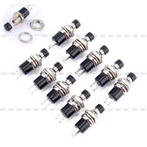 New Cool 10x Mini Momentary ON/Off Lockless Micro Push Button Switch Black 2pins