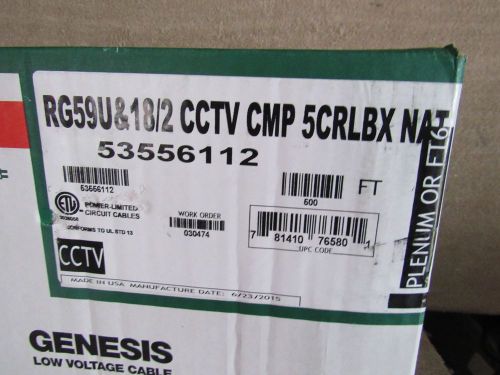 HONEYWELL GENESIS PLENUM 500FT RG59U 18/2 POWER SIAMESE COPPER COAX CCTV VIDEO