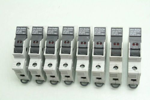 Lot of 8 allen-bradley 1492-fb1c30-l  single pole 30a fuse holder with fuses for sale