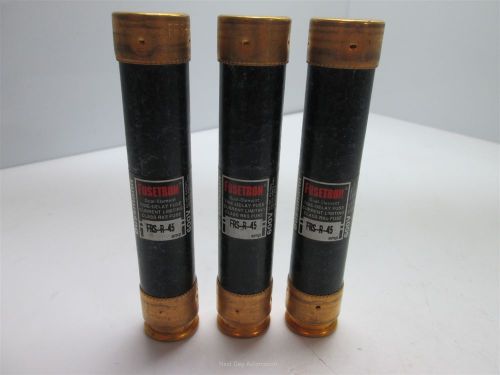 Lot of 3 bussmann frs-r-45 time-delay fuses, dual element, 600vac, 300vdc, 45a for sale