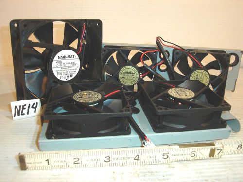 5 MUFFIN FANS, 24V, ONE 4-3/4&#034;, FOUR 3-1/4&#034; GOOD USED COND