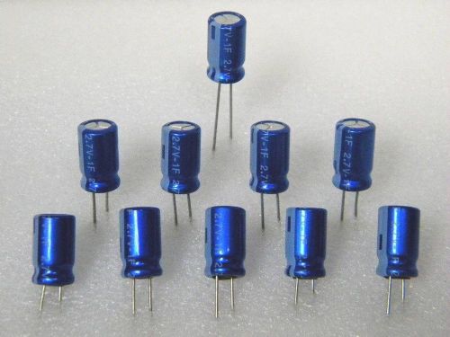 1F 2.7V farad Supercapacitor x 10 pcs 100,000 cycles compact reliable structure