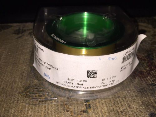 Heraeus Gold (Au) Wire bond wire.   1 mil, 1640 ft. BL &gt; 8g, EL 3-6%