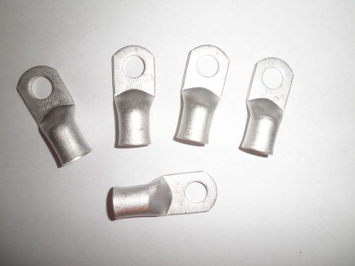 Qty 5 - tin plated copper ring lug terminal connectors #4/0 wire awg 1/2&#034; molex for sale