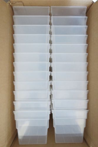 24 Pack Uline Clear Plastic Shelf Bins 4 x 12 x 4&#034; S-16292